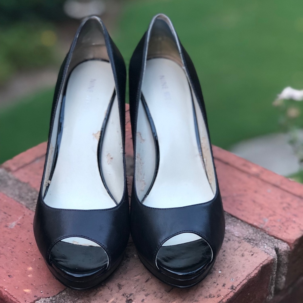 Nine West 'Danee' black peep toe platform heel